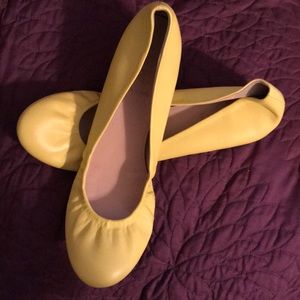 Brand New J. Crew yellow leather ballet flats
